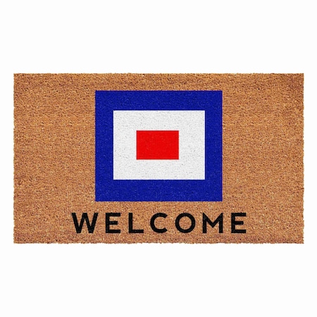 Calloway Mills Personalized Door Mat, Blue, Red, White, Black, Natural, 17 in W x 29 in L 108121729W